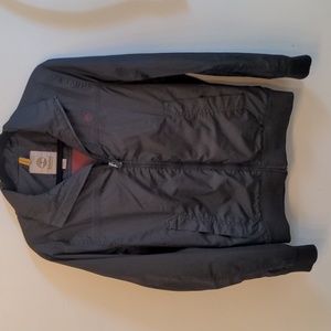 Timberland Black Waterproof Jacket with Burgundy Accents